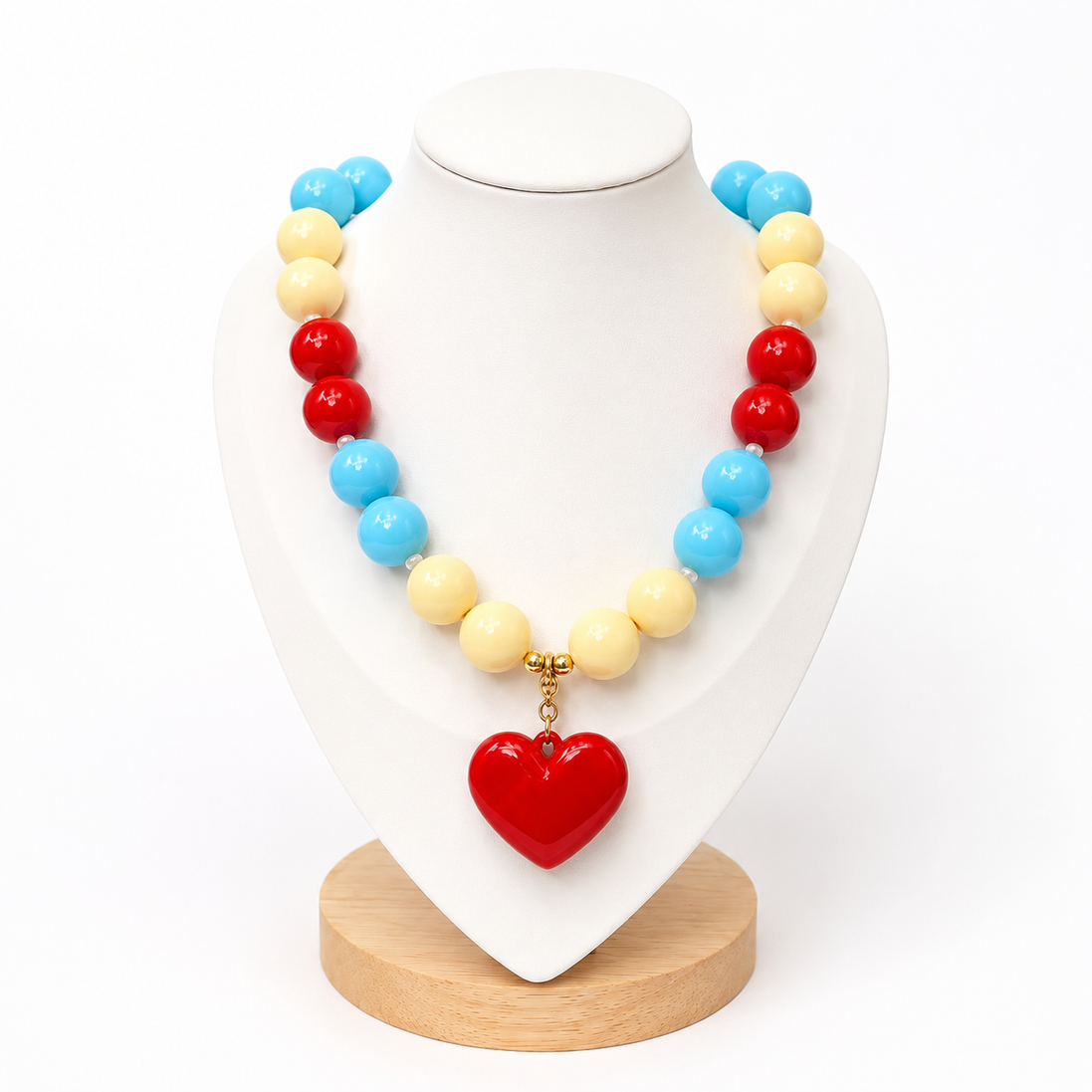 Collar Tricolor Pastel Corazon