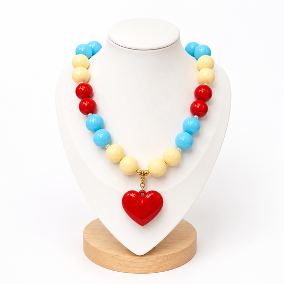 Collar Tricolor Pastel Corazon