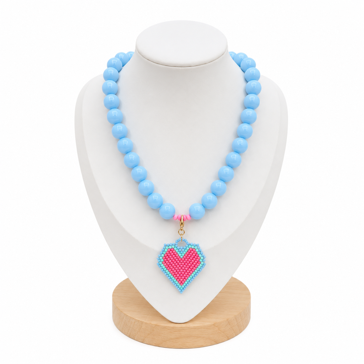 Collar Corazón Tejido