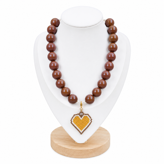 Collar Corazón Tejido
