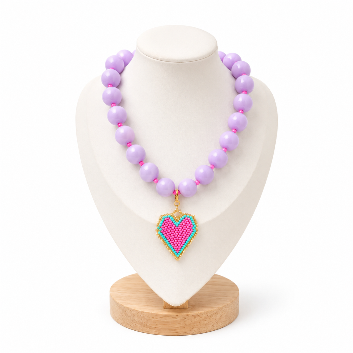 Collar Corazón Tejido