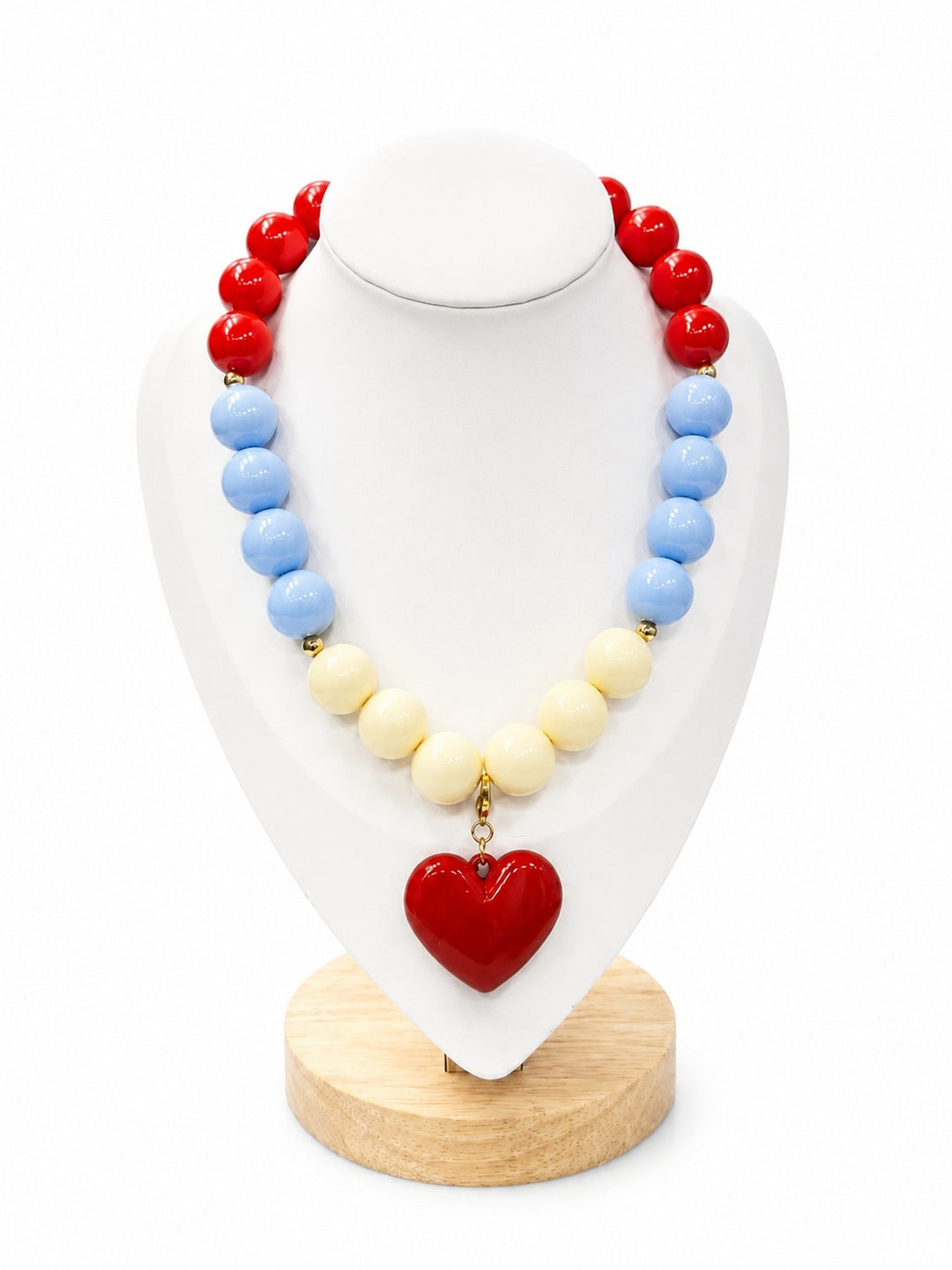 Collar Combinado Pastel de Colombia Corazón Plano