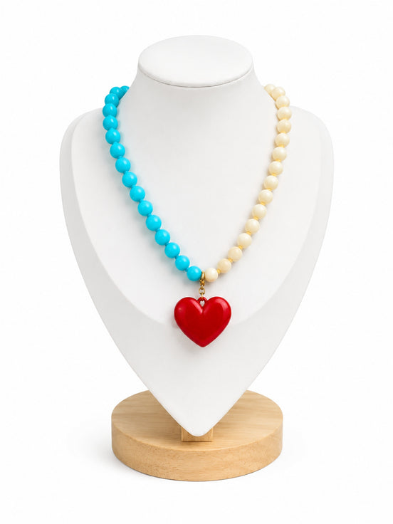 Collar Combinado Corazón Plano